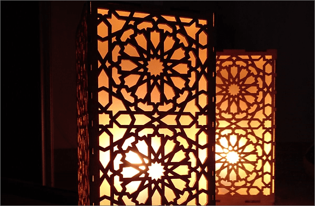 Lampara madera corte laser